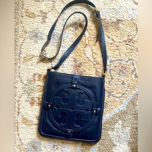 Tory Burch Navy Leather Shoulder Bag
